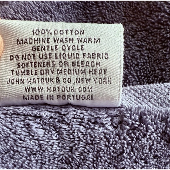 Matouk Set of 4 Lotus 30"W x 56"L Bath Towels Blue Lake 100% Cotton Portugal - Picture 4 of 15